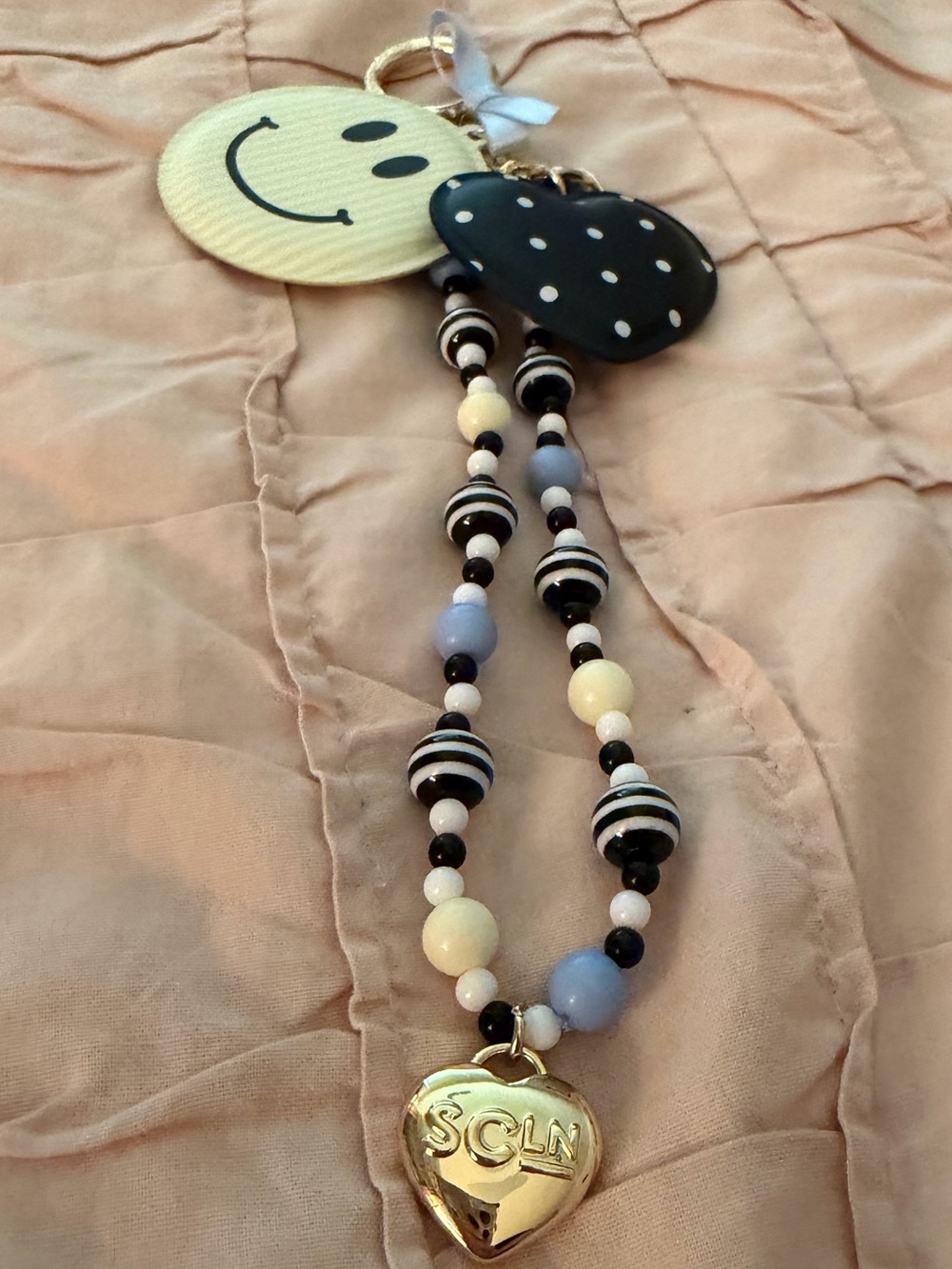 Stoney Clover Lane Jumbo Micro Polka Dot Smiley Bow Heart Bag Charm